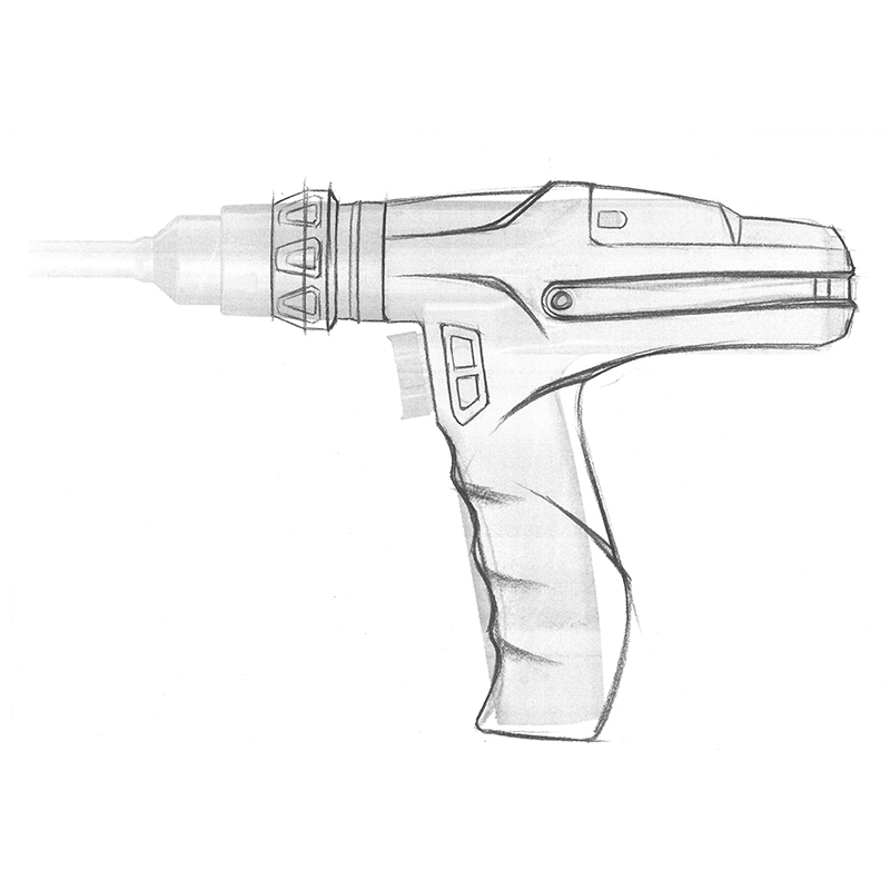 醫(yī)療工具設(shè)備電動搶鏡草繪圖